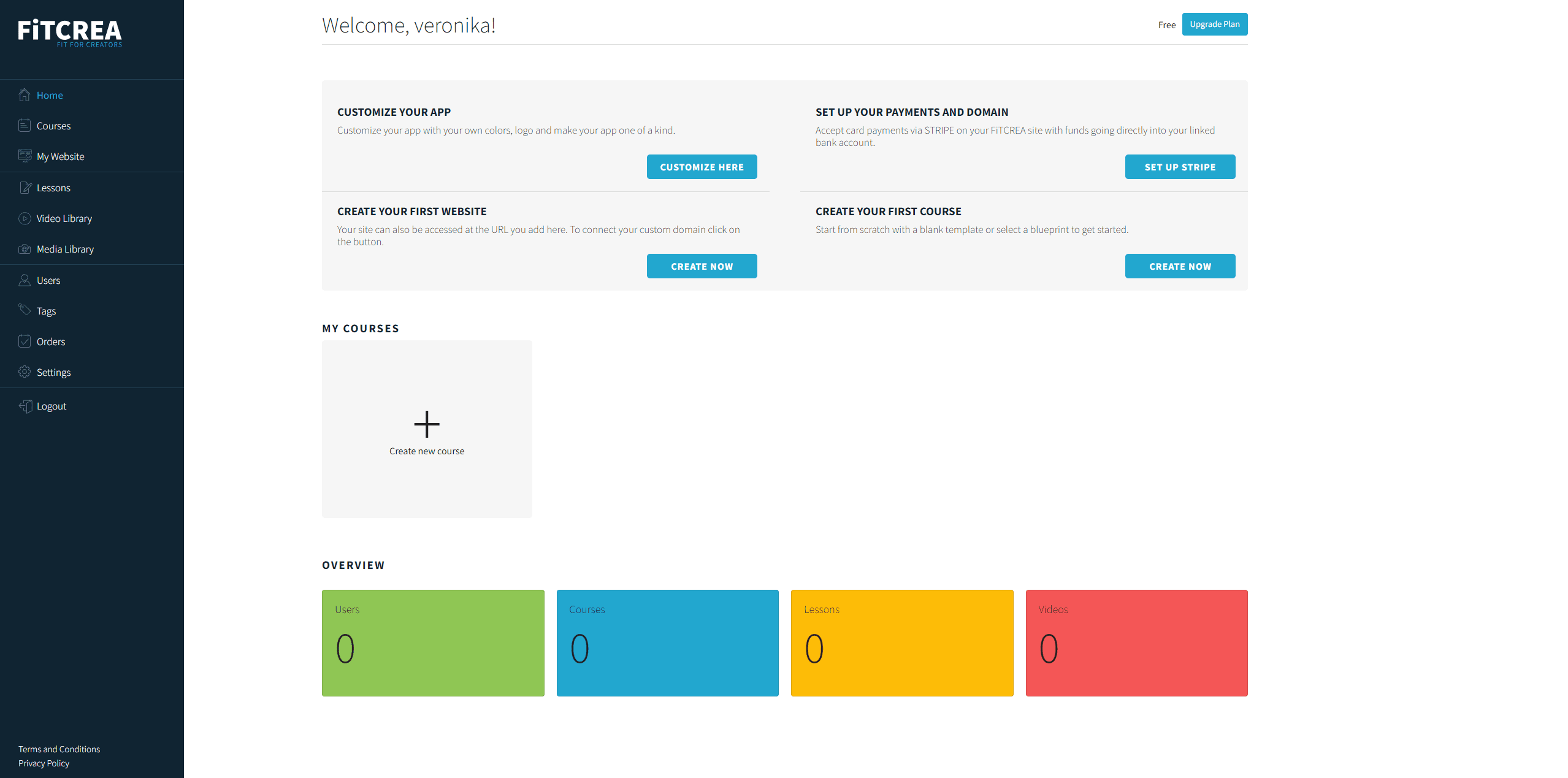 Fitcrea Dashboard