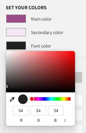 Set your brand colors